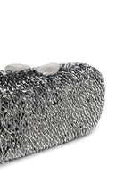 Woman Silver Chain Strap Sequin Mini Box Evening Bag | Derimod Woman Silver Chain Strap Sequin Mini Box Evening Bag | Derimod