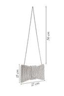 Women's Silver Long Strap Stone Mini Evening Dress Box Clutch Bag | Derimod Women's Silver Long Strap Stone Mini Evening Dress Box Clutch Bag | Derimod