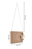 Women's Beige Chain Strap Plush Clutch Bag | Derimod Women's Beige Chain Strap Plush Clutch Bag | Derimod