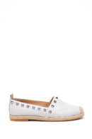 Women's Stone Detailed Leather Espadrille | Derimod Women's Stone Detailed Leather Espadrille | Derimod