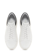 Men's White Thick Sole Lace Up Leather Sneaker | Derimod Men's White Thick Sole Lace Up Leather Sneaker | Derimod