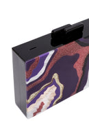 Women's Black Patterned Long Chain Strap Mini Box Clutch Bag | Derimod Women's Black Patterned Long Chain Strap Mini Box Clutch Bag | Derimod