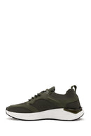 Derimod Zero Men's Green Laced Thick Soled Fabric Sneaker | Derimod Derimod Zero Men's Green Laced Thick Soled Fabric Sneaker | Derimod