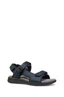 Geox Men's Navy Blue U Spherica Ec5 B- Nbk Synt.Le Double Strap Fabric Sandals | Derimod Geox Men's Navy Blue U Spherica Ec5 B- Nbk Synt.Le Double Strap Fabric Sandals | Derimod