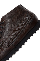 Men's Brown Leather Short Boots | Derimod Men's Brown Leather Short Boots | Derimod