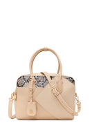 Woman Cream Long Strap Printed Shoulder Bag | Derimod Woman Cream Long Strap Printed Shoulder Bag | Derimod
