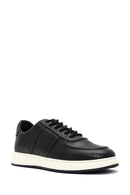 Erkek Siyah Bağcıklı Deri Sneaker | Derimod Erkek Siyah Bağcıklı Deri Sneaker | Derimod