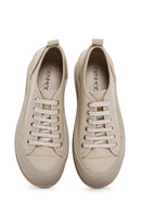 Women's Beige Leather Thick Soled Sneaker | Derimod Women's Beige Leather Thick Soled Sneaker | Derimod