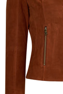 Lara Woman Tan Short Suede Jacket | Derimod Lara Woman Tan Short Suede Jacket | Derimod