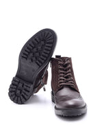 Men's Suede Detailed Leather Boots | Derimod Men's Suede Detailed Leather Boots | Derimod