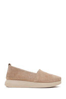 Woman Beige Thick-Soled Suede Comfort Loafer | Derimod Woman Beige Thick-Soled Suede Comfort Loafer | Derimod