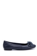 Women's Leather Bead Detailed Ballerinas | Derimod Women's Leather Bead Detailed Ballerinas | Derimod