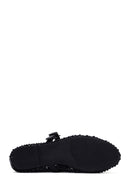 Women's Black Mesh Stoned Ballerinas | Derimod Women's Black Mesh Stoned Ballerinas | Derimod