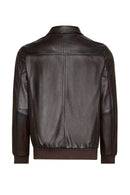 Bryan Men's Brown Leather Jacket | Derimod Bryan Men's Brown Leather Jacket | Derimod