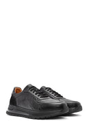 Erkek Siyah Bağcıklı Deri Sneaker | Derimod Erkek Siyah Bağcıklı Deri Sneaker | Derimod