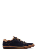 Erkek Lacivert Nubuk Deri Sneaker | Derimod Erkek Lacivert Nubuk Deri Sneaker | Derimod