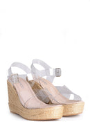 Women's Transparent Wedge Heeled Sandals | Derimod Women's Transparent Wedge Heeled Sandals | Derimod