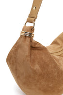 Woman Beige Suede Shoulder Bag | Derimod Woman Beige Suede Shoulder Bag | Derimod