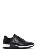 Erkek Siyah Bağcıklı Deri Sneaker | Derimod Erkek Siyah Bağcıklı Deri Sneaker | Derimod