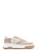 Women's Beige Suede Leather Detailed Sneaker | Derimod Women's Beige Suede Leather Detailed Sneaker | Derimod