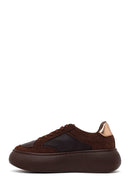 Woman Brown Lace-Up Chunky Sneaker | Derimod Woman Brown Lace-Up Chunky Sneaker | Derimod