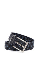 Men's Navy Blue Braided Leather Belt | Derimod Men's Navy Blue Braided Leather Belt | Derimod
