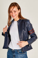 Stop Kadın Deri Ceket | Derimod Stop Kadın Deri Ceket | Derimod