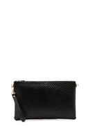 Women's Black Long Chain Strap Metallic Clutch Bag | Derimod Women's Black Long Chain Strap Metallic Clutch Bag | Derimod