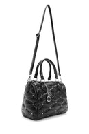 Kadın Siyah Uzun Askılı Aksesuarlı Kapitone Desenli Kol Çantası | Derimod Kadın Siyah Uzun Askılı Aksesuarlı Kapitone Desenli Kol Çantası | Derimod
