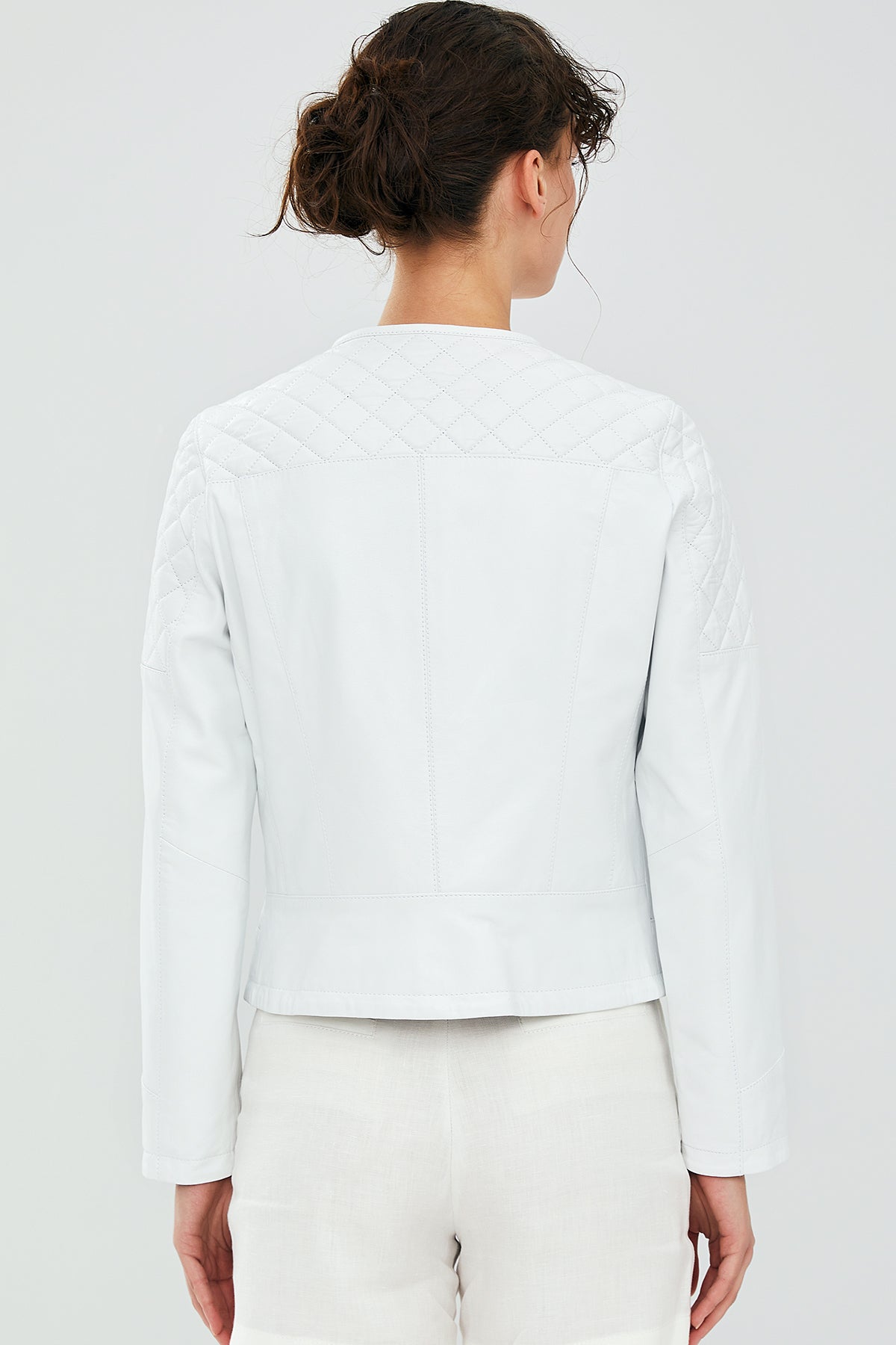 April Kadın Beyaz Deri Ceket