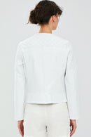 April Kadın Beyaz Deri Ceket | Derimod