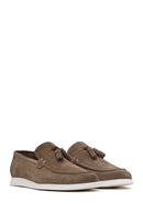Men's Beige Tassel Suede Leather Casual Loafer | Derimod Men's Beige Tassel Suede Leather Casual Loafer | Derimod
