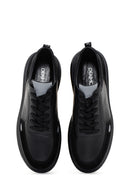 Erkek Siyah Bağcıklı Deri Sneaker | Derimod Erkek Siyah Bağcıklı Deri Sneaker | Derimod