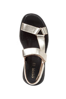 Geox Kadın Altın Spherica Ec5w Deri Sandalet | Derimod Geox Kadın Altın Spherica Ec5w Deri Sandalet | Derimod