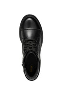 Geox Women's Black Spherica Ec15 Lace-Up Thick Heeled Leather Boots | Derimod Geox Women's Black Spherica Ec15 Lace-Up Thick Heeled Leather Boots | Derimod
