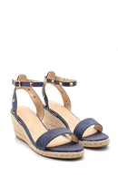 Women's Suede Wedge Heeled Sandals | Derimod Women's Suede Wedge Heeled Sandals | Derimod