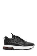 Erkek Siyah Bağcıklı Kalın Tabanlı Deri Sneaker | Derimod Erkek Siyah Bağcıklı Kalın Tabanlı Deri Sneaker | Derimod