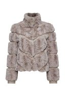 Melrose Women's Mink Teddy Leather Coat | Derimod Melrose Women's Mink Teddy Leather Coat | Derimod