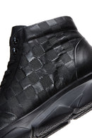 Men's Black Leather Ankle Sneaker Boots | Derimod Men's Black Leather Ankle Sneaker Boots | Derimod