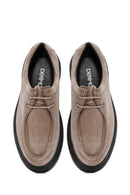 Men's Mink Lace-Up Nubuck Leather Casual Shoes | Derimod Men's Mink Lace-Up Nubuck Leather Casual Shoes | Derimod
