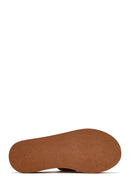 Women's Tan Thick Soled Slippers | Derimod Women's Tan Thick Soled Slippers | Derimod