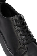 Erkek Siyah Bağcıklı Deri Sneaker | Derimod Erkek Siyah Bağcıklı Deri Sneaker | Derimod