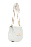 Women's White Long Chain Strap Crocodile Patterned Shoulder Bag | Derimod Women's White Long Chain Strap Crocodile Patterned Shoulder Bag | Derimod