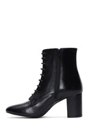 Women's Black Leather Heeled Classic Boots | Derimod Women's Black Leather Heeled Classic Boots | Derimod