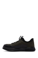 Erkek Haki Bağcıklı Nubuk Deri Casual Sneaker | Derimod Erkek Haki Bağcıklı Nubuk Deri Casual Sneaker | Derimod