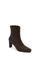 Woman Brown Zip Closure Heeled Boots | Derimod Woman Brown Zip Closure Heeled Boots | Derimod