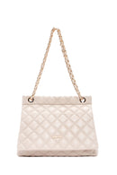Women's Beige Long Strap Quilted Shoulder Bag | Derimod Women's Beige Long Strap Quilted Shoulder Bag | Derimod