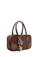 Women's Brown Long Strap Accessory Detailed Fabric Handbag | Derimod Women's Brown Long Strap Accessory Detailed Fabric Handbag | Derimod