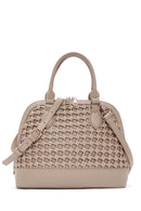 Women's Mink Long Strap Knitted Shoulder Bag | Derimod Women's Mink Long Strap Knitted Shoulder Bag | Derimod