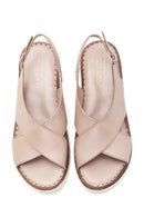 Kadın Vizon Deri Comfort Sandalet | Derimod Kadın Vizon Deri Comfort Sandalet | Derimod